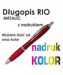 Długopis plastikowy z nadrukiem RIO Metalic