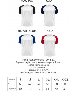 KOSZULKA UNISEX POLIESTROWA CONTRAST MEN - JHK