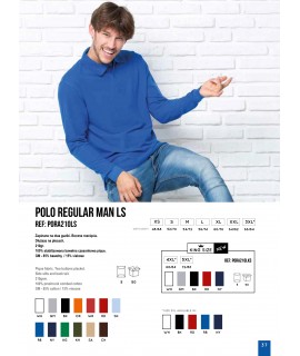 KOSZULKA POLO MĘSKA BIAŁA PORA 210 LS z nadrukiem DTG / DTF - JHK