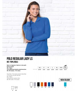 KOSZULKA POLO DAMSKA BIAŁA POPL 200 LS z nadrukiem DTG / DTF - JHK