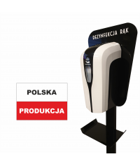 STACJA DO DEZYNFEKCJI RĄK z OCIEKACZEM - Dozownik automatyczny bezdotykowy - METEOR BLACK