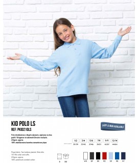 KOSZULKA POLO DZIECIĘCA KOLOROWA PKID 210 LS z nadrukiem DTG / DTF - JHK