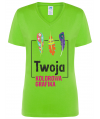 KOSZULKA DAMSKA KOLOROWA TSRLCMFP - COMFORT V-NECK  - z nadrukiem DTG / DTF - JHK
