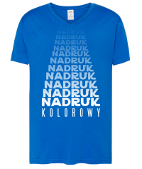 KOSZULKA MĘSKA KOLOROWA TSUA PICO  V-neck z nadrukiem DTG / DTF - JHK