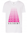 KOSZULKA MĘSKA BIAŁA TSUA PICO V-neck - Męska  Z NADRUKIEM DTG / DTF - JHK