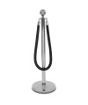 Border welurowy czarny - klamra chrome