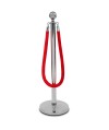 Border welurowy czerwony - klamra chrome