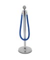Border welurowy niebieski - klamra chrome