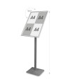 Stojak info/menu Premium srebrny - A2