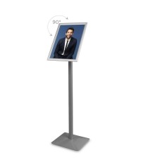 Stojak info/menu Premium srebrny - A3