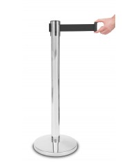 Słupek "Premium" chrome, czarna taśma