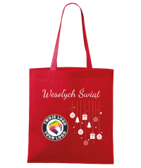Torba bawełniana Świąteczna z logo - wiszące grafiki - czerwona