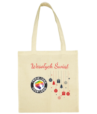 Torba bawełniana Świąteczna z logo - wiszące grafiki - ecru