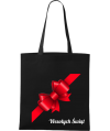 Torba bawełniana Świąteczna z logo - prezent - czarna