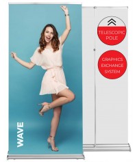 Roll up Wave 85x220 - teleskopowy maszt, system wymiany grafik