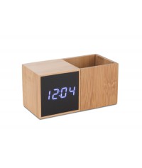 Zegar z przybornikiem na biurko BAMBOO